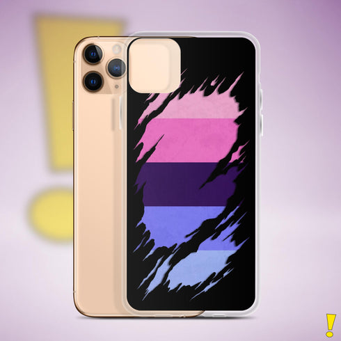 Omnisexual Pride Flag Ripped Reveal Clear Case for iPhone®